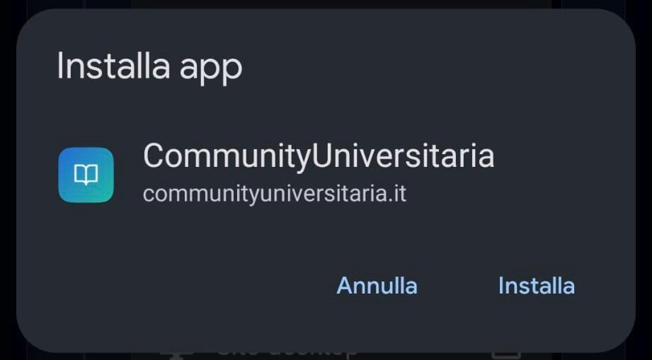 Conferma installazione app
